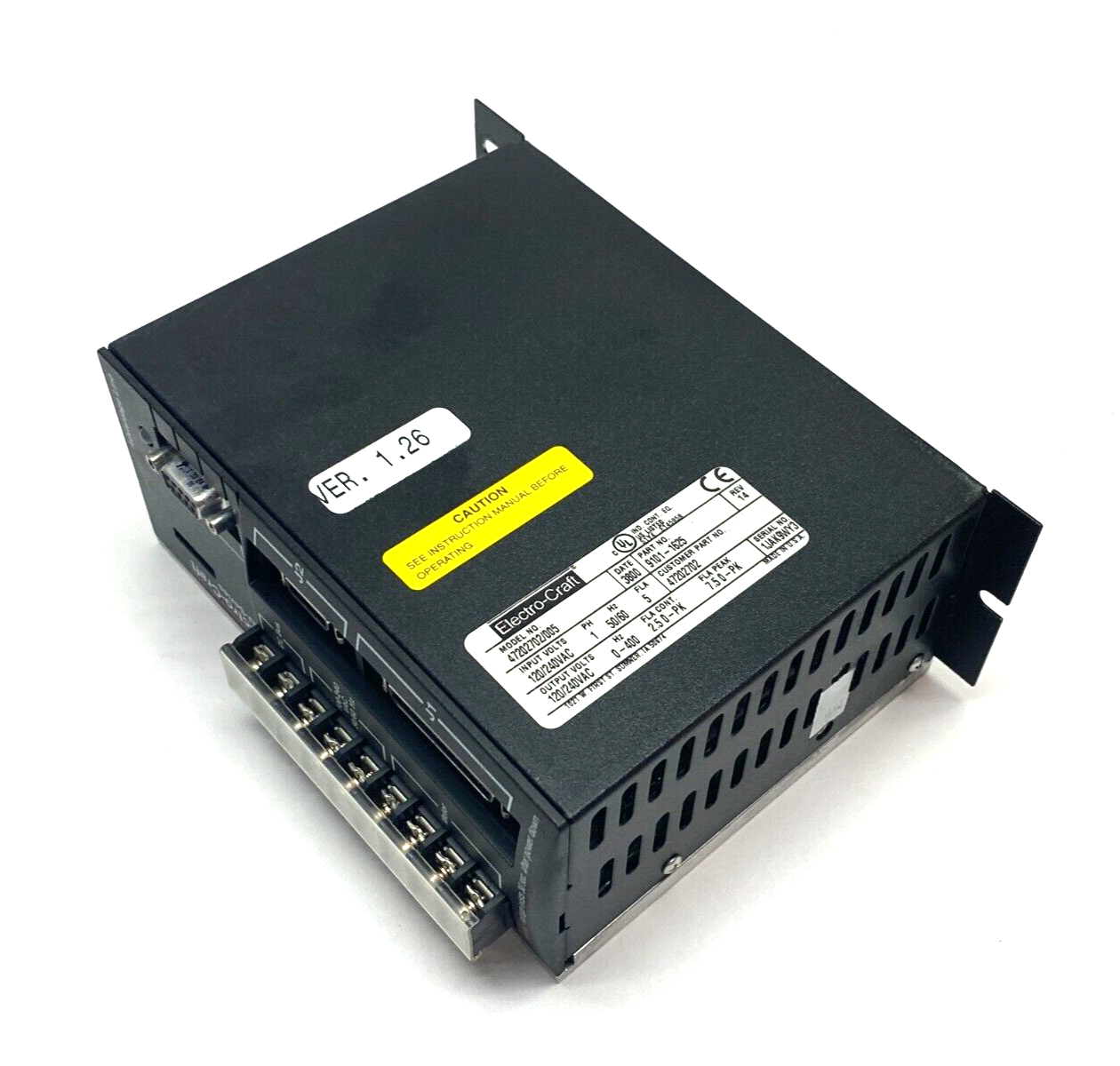Electro-Craft 47202702/005 BRU Ser Advantage Line Servo Drive 1-Phase 9101-1625 - Maverick Industrial Sales