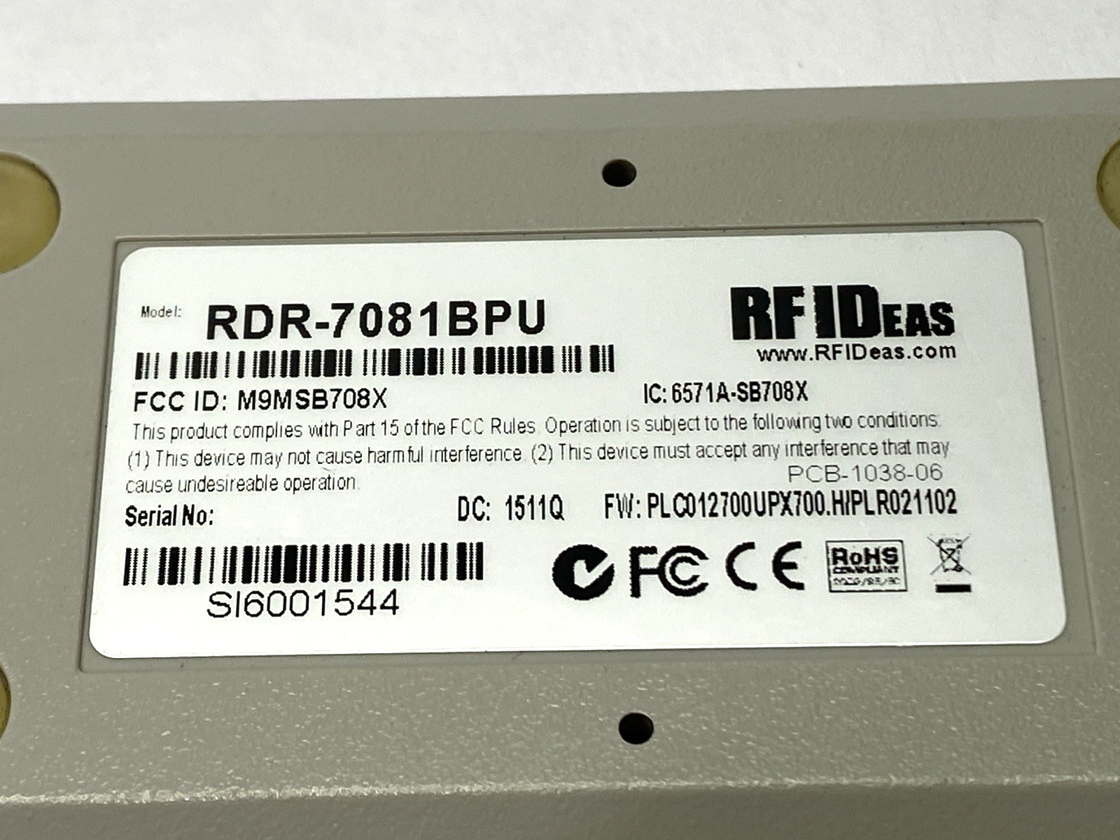 | RFID RDR-7081BPU Access Control Reader - Used - Maverick Industrial Sales