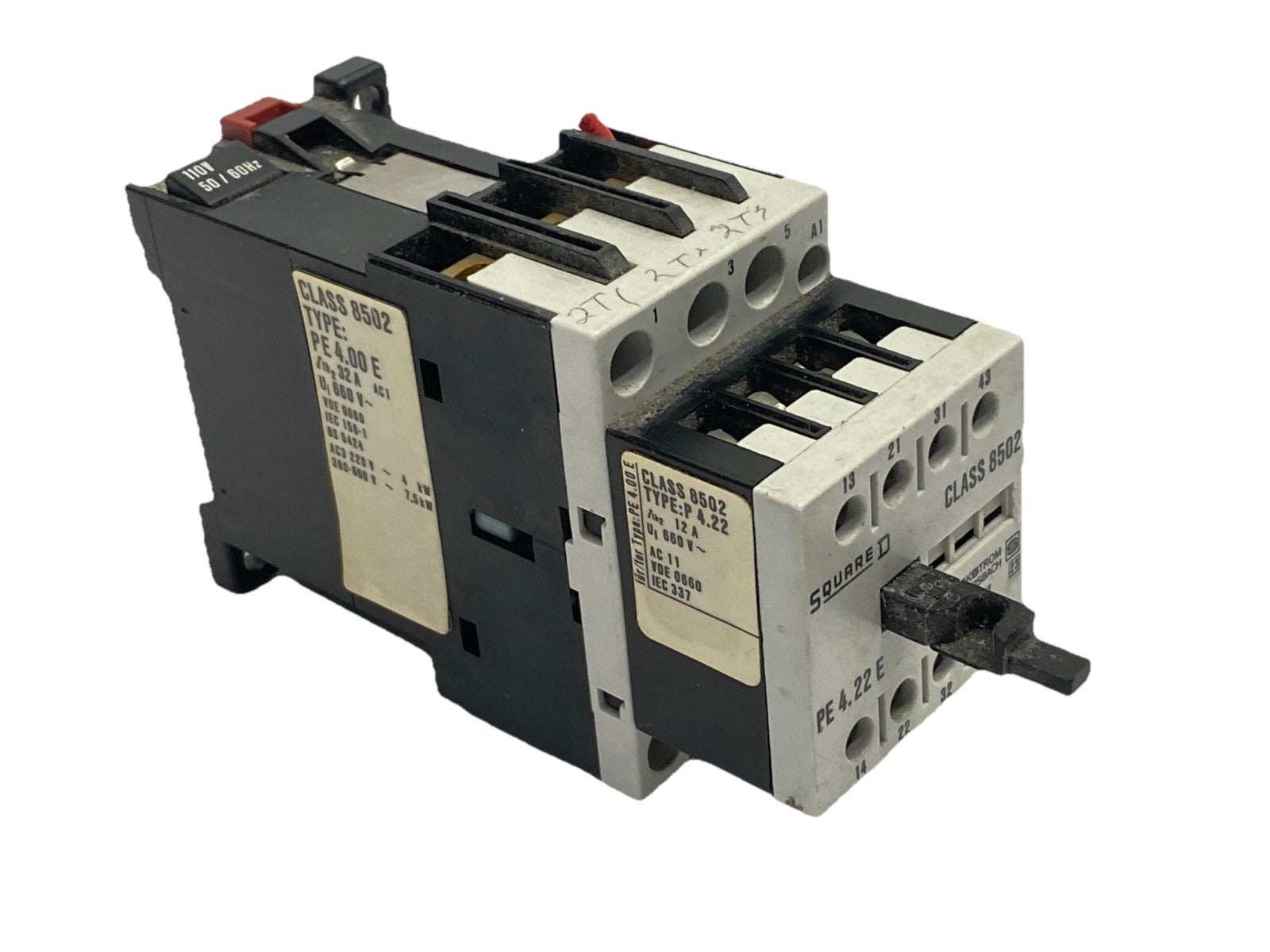 Square D PE.400E Contactor 32A 660V w/ P4.22 Auxiliary Contact 12A 660V - Maverick Industrial Sales
