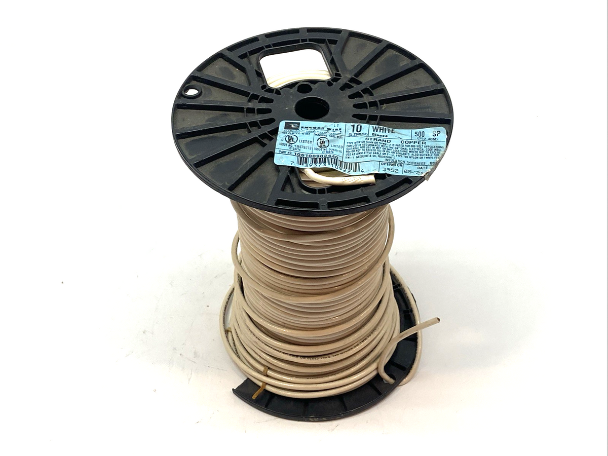 Encore Wire 106100902440 White Strand Copper Wire 500 SP 9lbs 1.3oz - Maverick Industrial Sales