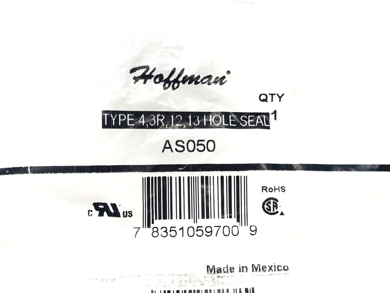 Hoffman AS050 Hol-Sealers 1.38" Dia. Hole Seal, Type 4, 3R, 12, & 13, Gray - Maverick Industrial Sales