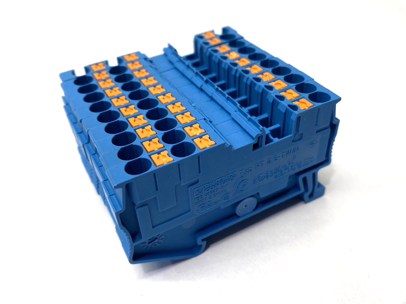 3209552 | Phoenix Contact PT 2,5-TWIN BU Feed-Through Terminal Block LOT OF 10 - Used - Maverick Industrial Sales