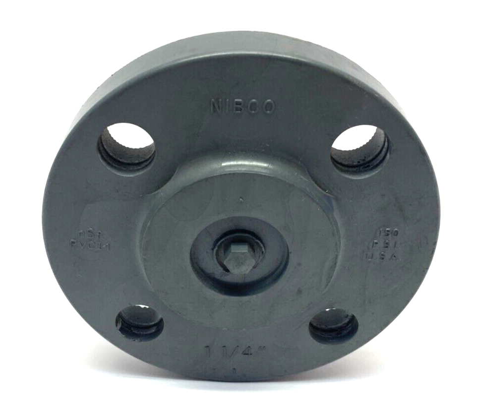 Nibco 4519-H Chemtrol Blind Flange 1-1/4" 4-Hole GRAY SCH 80 150psi Max CA16450 - Maverick Industrial Sales