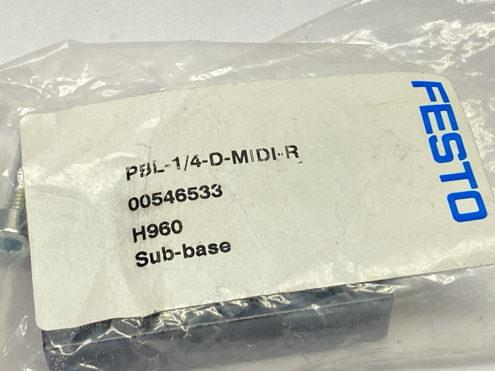 Festo PBL-1/4-D-MIDI-R Pneumatic Sub-Base 546533 - Maverick Industrial Sales
