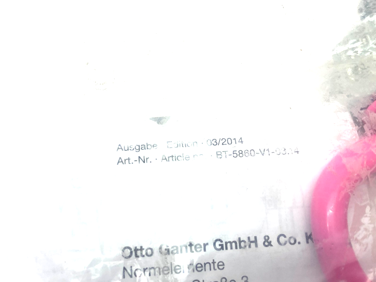 Otto Ganter BT-5860-V1-03.14 Load Ring Pink GN 5860 - Maverick Industrial Sales