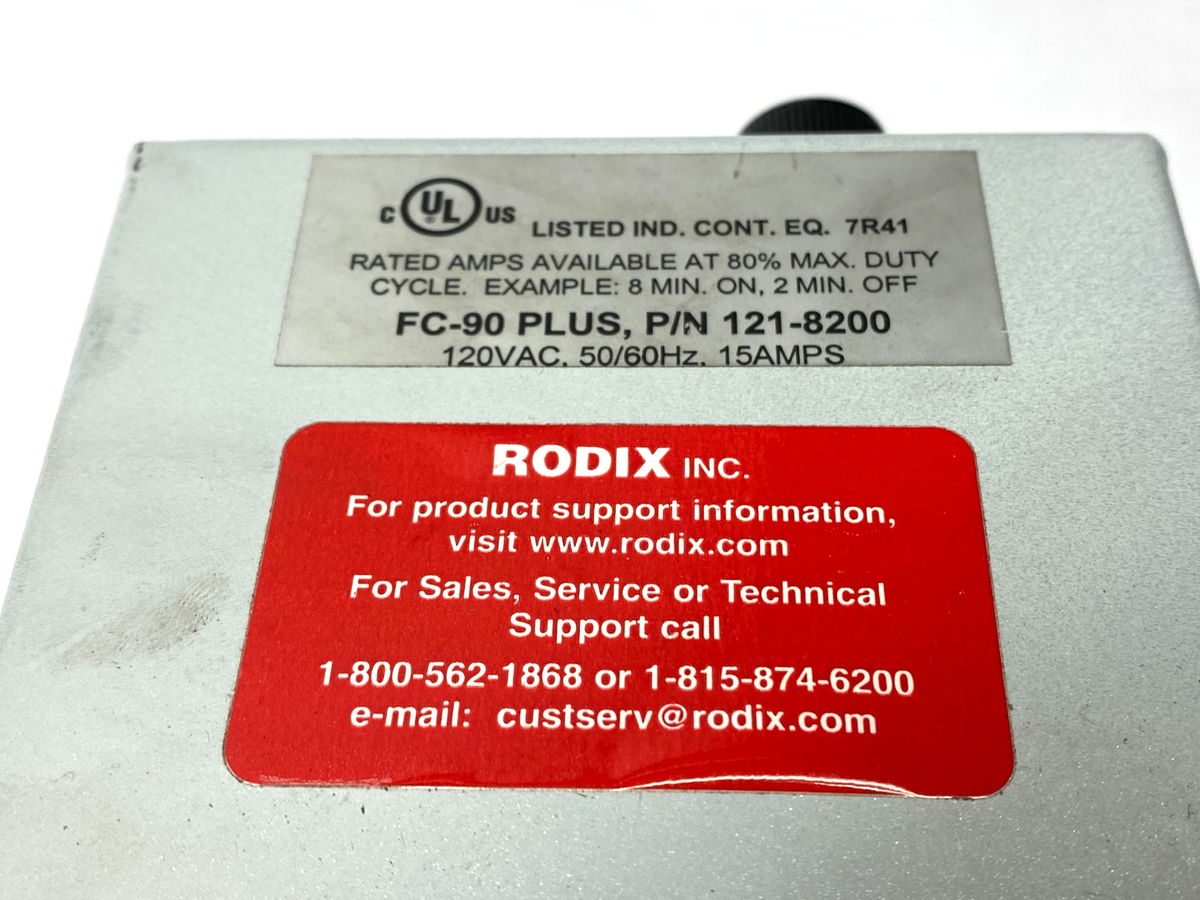 Rodix 121-8200 Feeder Cube Controller Unit 120VAC 15A, FC-90 Plus - Maverick Industrial Sales