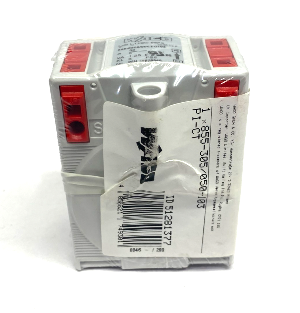 Wago 855-305/050-103 Plug In Current Transformer 50 A / 5 A 855-0305/0050-0103 - Maverick Industrial Sales