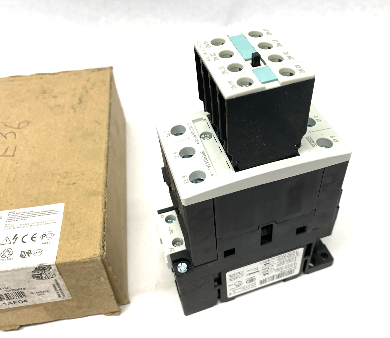 Siemens 3RT1034-1AF04 SIRIUS Power Contactor AC-3 15 KW/400V AC - Maverick Industrial Sales