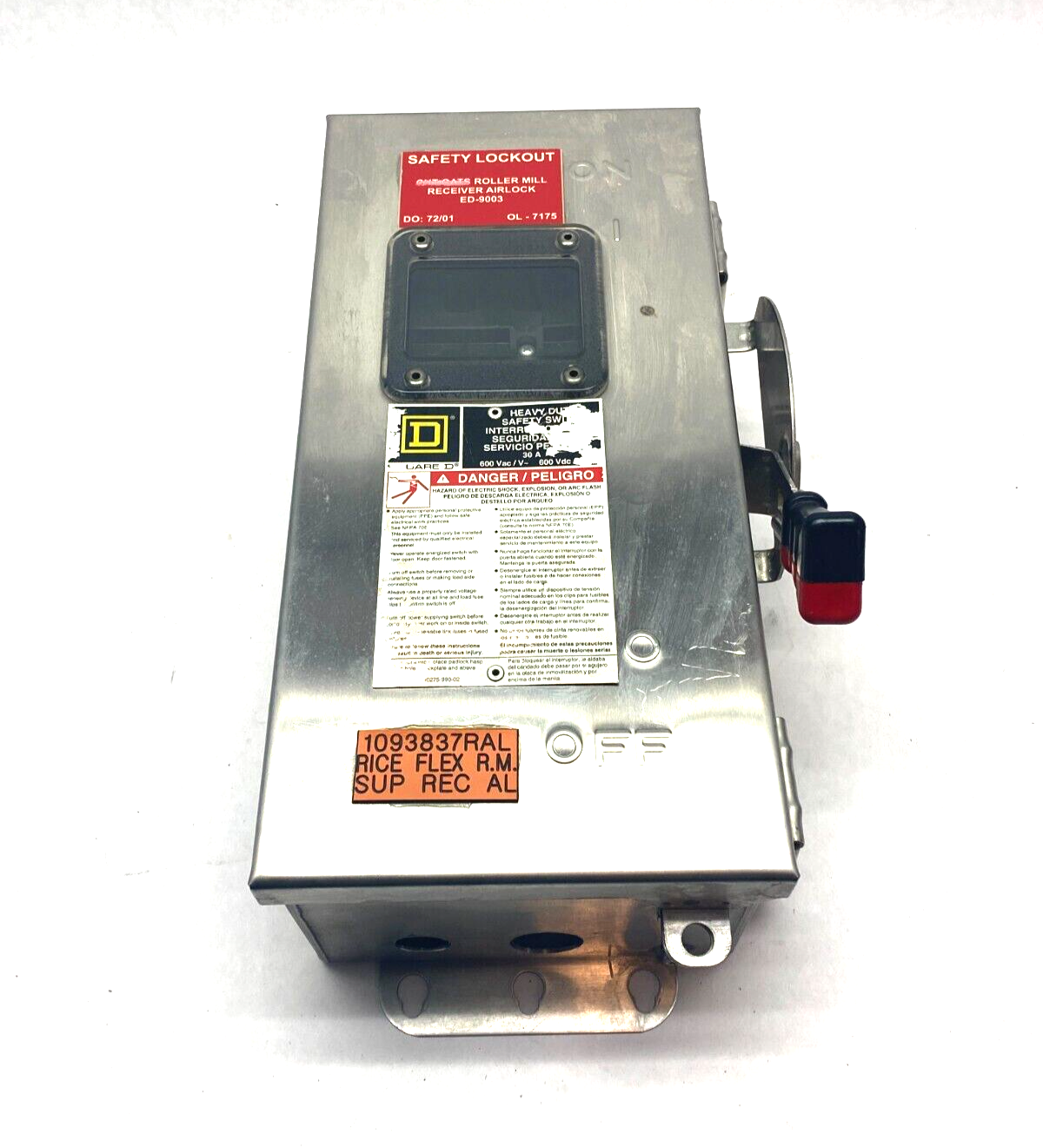 Square D HU361DSVW Stainless Steel Heavy Duty Safety Switch Series F06 - Maverick Industrial Sales