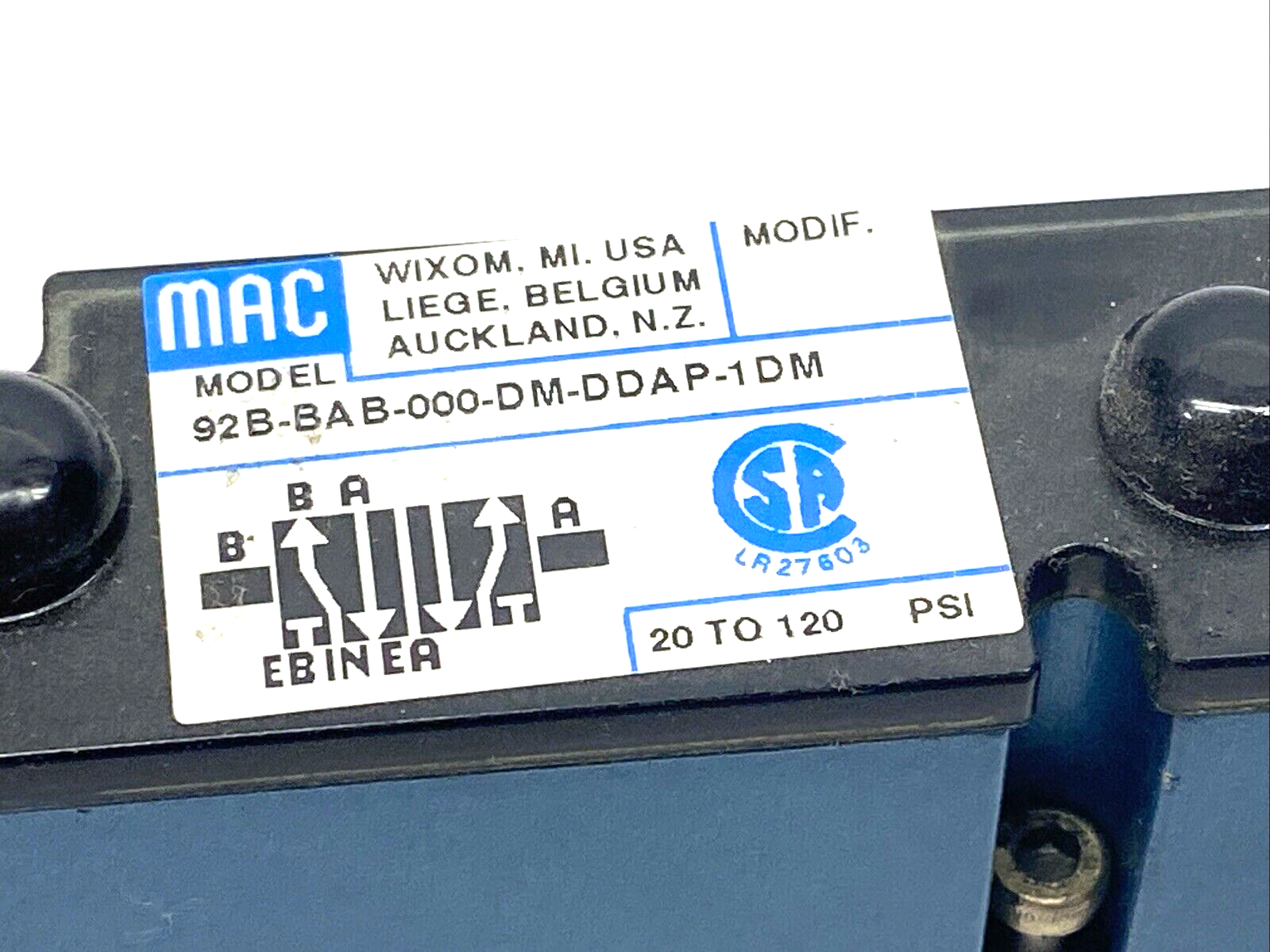 92B-BAB-000-DM-DDAP-1DM | Mac Valves Solenoid Valve - Used - Maverick Industrial Sales