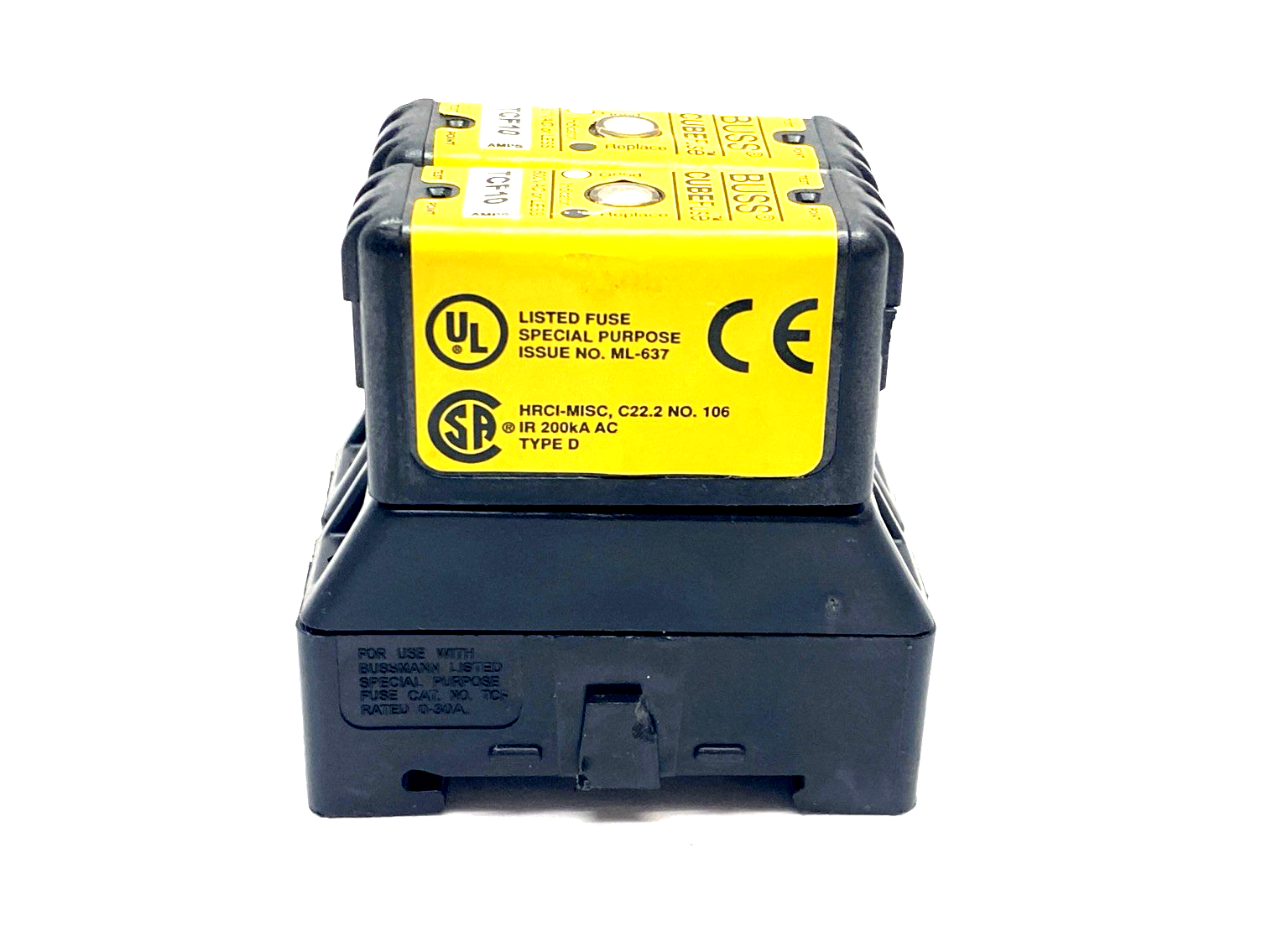 TCF10 | Eaton Bussmann Class CF Current Limiting Cube Fuse 10A LOT OF 2 - Used - Maverick Industrial Sales