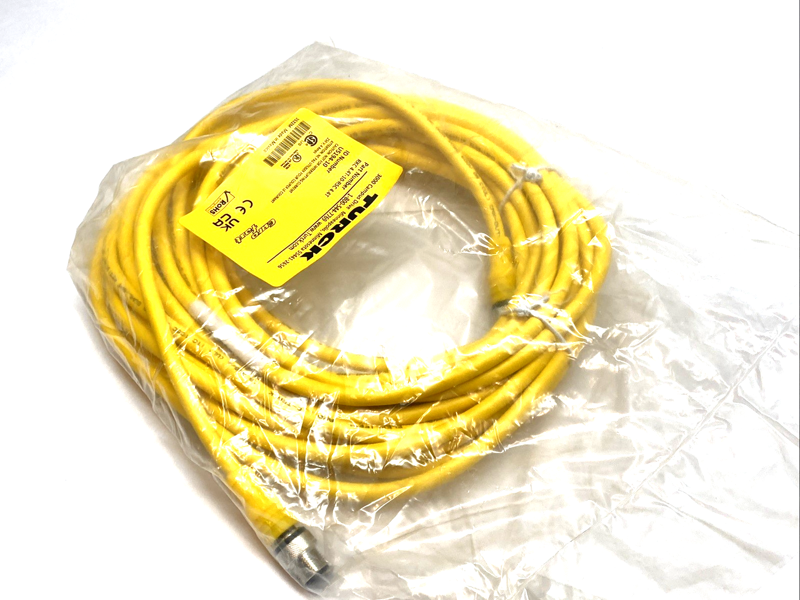 RKC 4.4T-10-RSC 4.4T | Turck M12 4-Pin Cordset 10m Male-Female U5194-10 - New - Maverick Industrial Sales