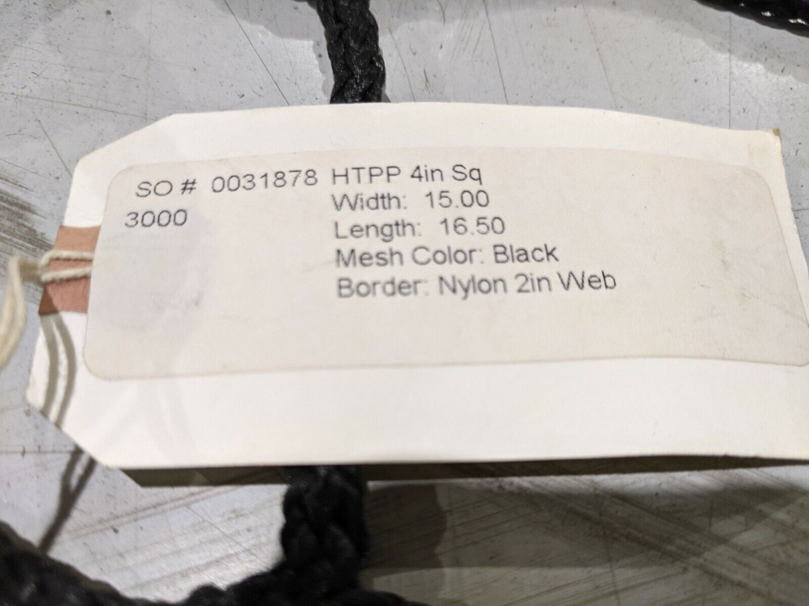 InCord M3000BK Knotless Netting 4" Square Holes 2" Web Border 15ft x 16.50ft - Maverick Industrial Sales