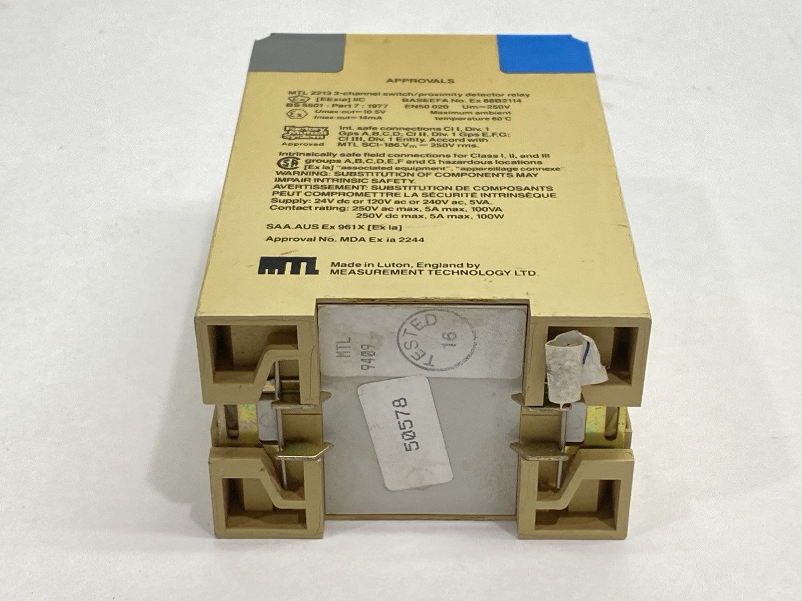 Measurement Technology MTL 2213 Proximity Detector Relay 24VDC - Maverick Industrial Sales