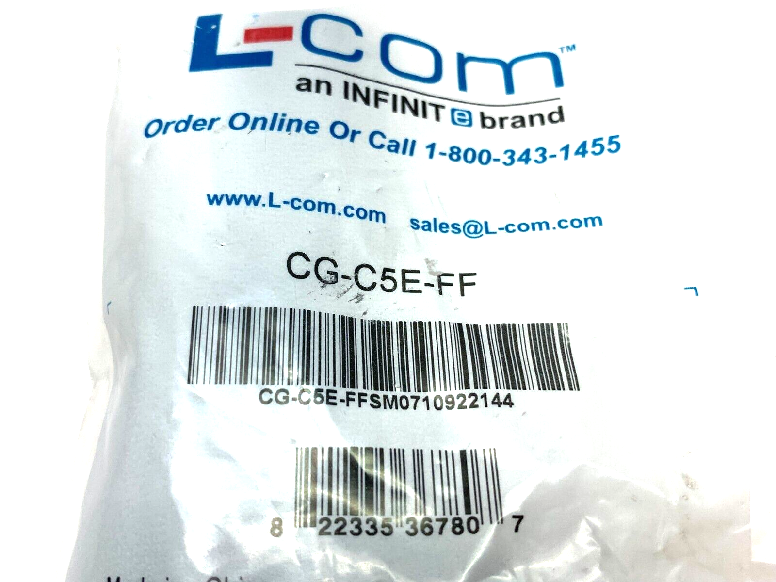 L-Com CG-C5E-FF Waterproof Cat5 Cat6 Inline Coupler Extender - Maverick Industrial Sales