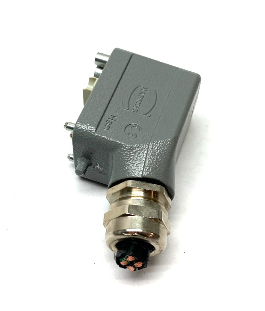 Harting 19300061541 Han B HOOD SIDE ENTRY LC 2 PEGS M25 w/ 09140060361 Frame - Used - Maverick Industrial Sales