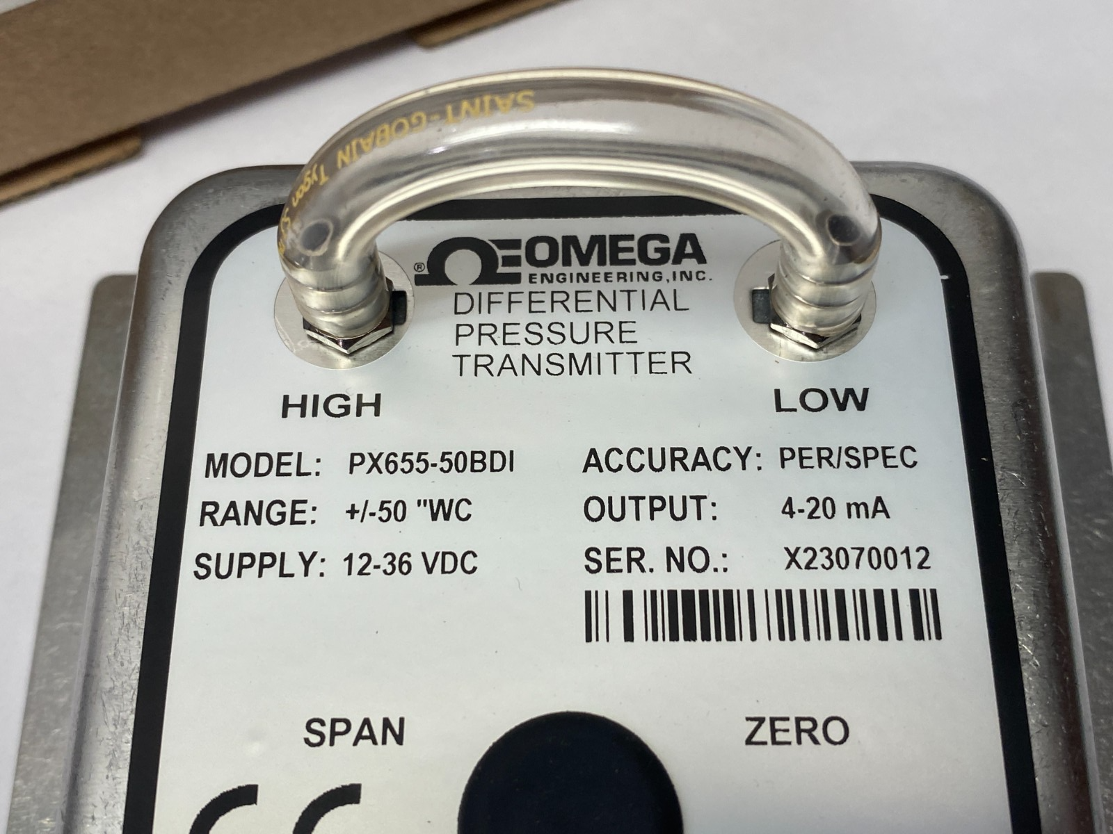 PX655-50BDI | Omega Differential Low Pressure Transmitter, Bi-Directional - New – Open box - Maverick Industrial Sales