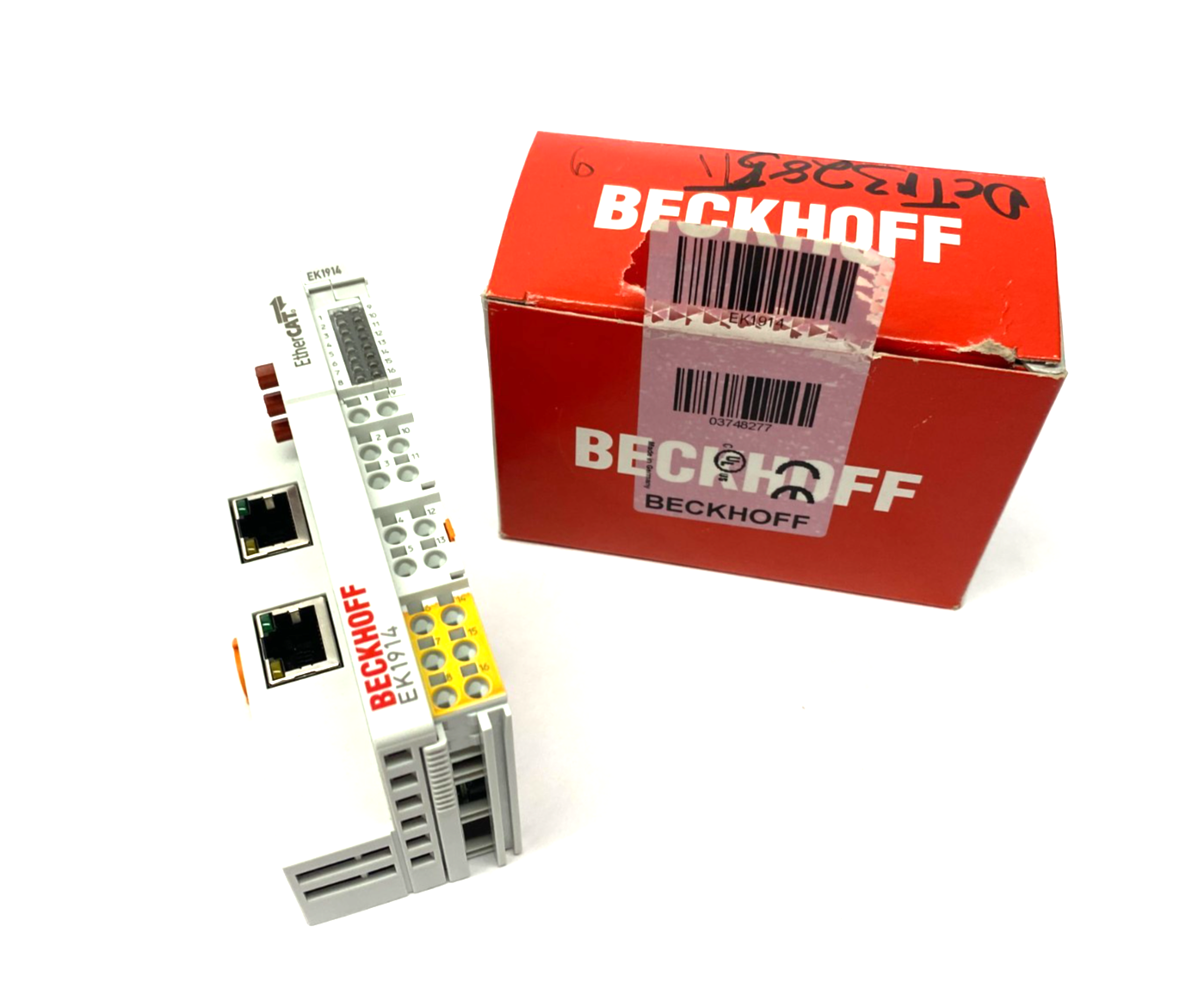Beckhoff EK1914 EtherCAT Coupler w/ Integrated Digital Standard & Safety I/Os - Maverick Industrial Sales