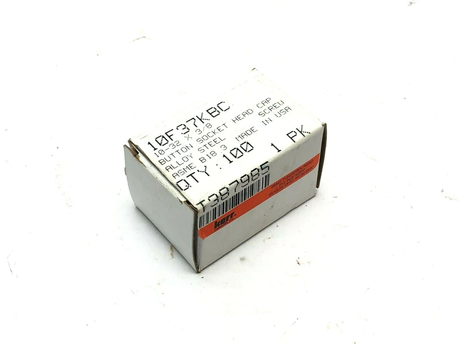 Kerr 10F37KBC Button Head Socket Cap Screw 10-32 x 3/8" PKG OF 100 - Maverick Industrial Sales