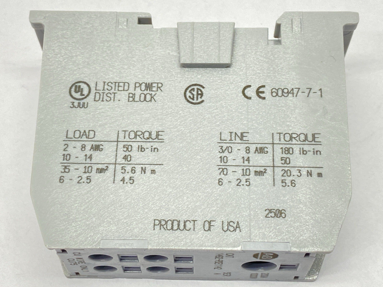 1492-PDE1142 | Allen Bradley Ser A Power Distribution Block 200A 1000V - New Other - Maverick Industrial Sales