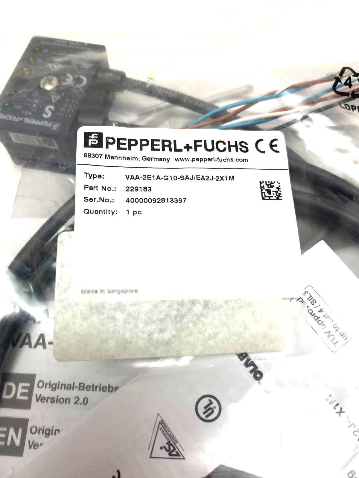 Pepperl+Fuchs VAA-2E1A-G10-SAJ/EA2J-2X1M AS-Interface Safety Module 229183 - Maverick Industrial Sales