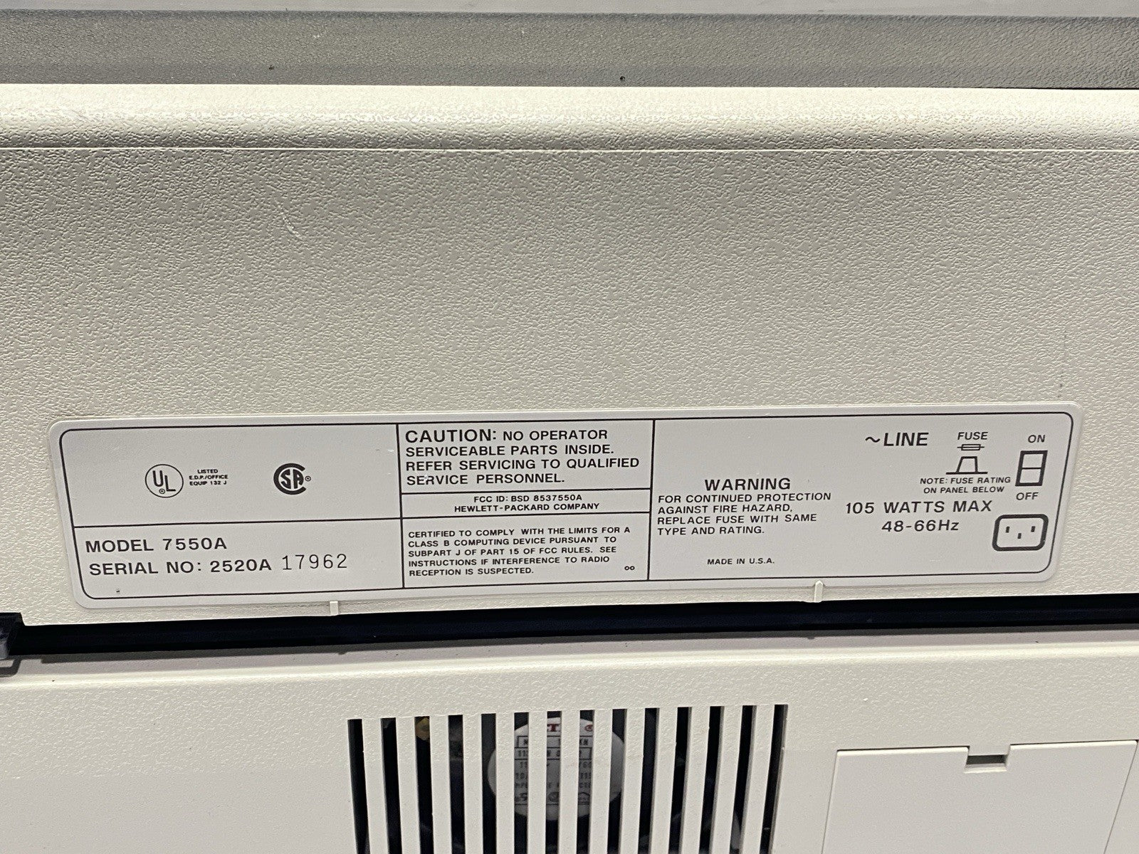 7550A | Hewlett Packard HP Graphics Plotter DAMAGED SCREEN - For parts or not working - Maverick Industrial Sales