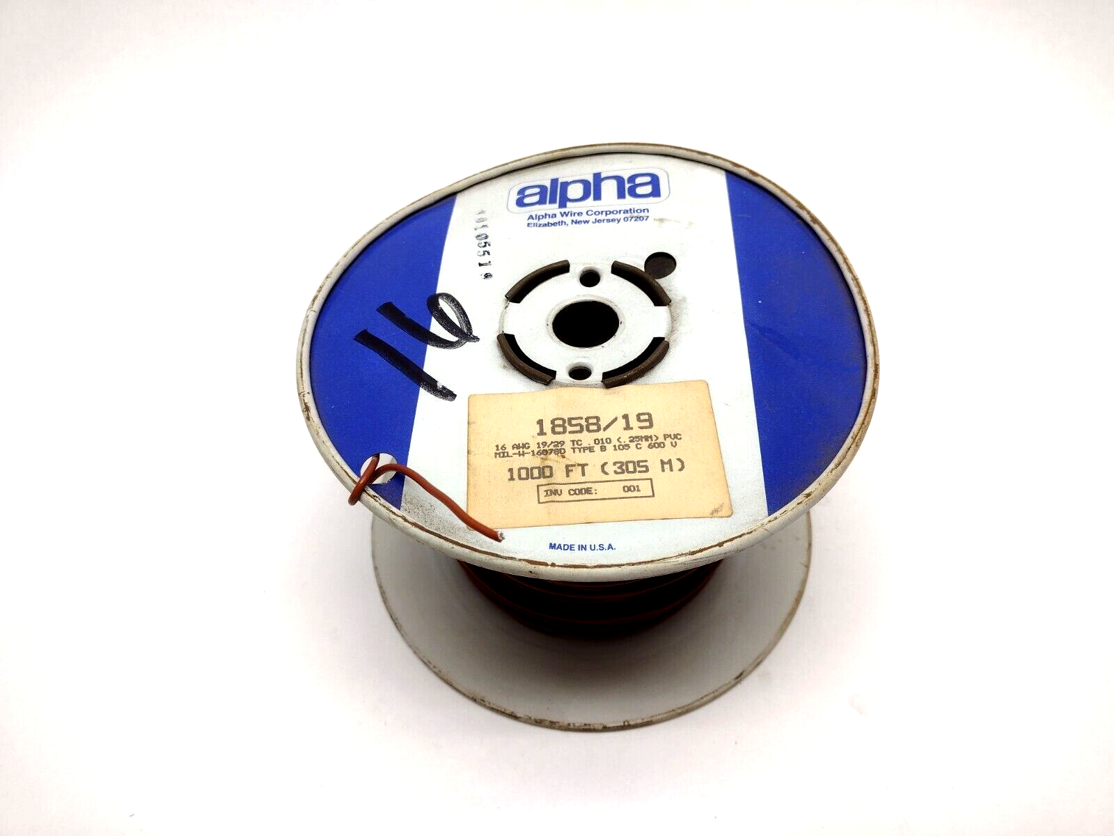Alpha Wire 1858/19 BR005 1858/19 16 AWG 19/29 TC PVC MIL-W-168780, Spool of 5lbs - Maverick Industrial Sales