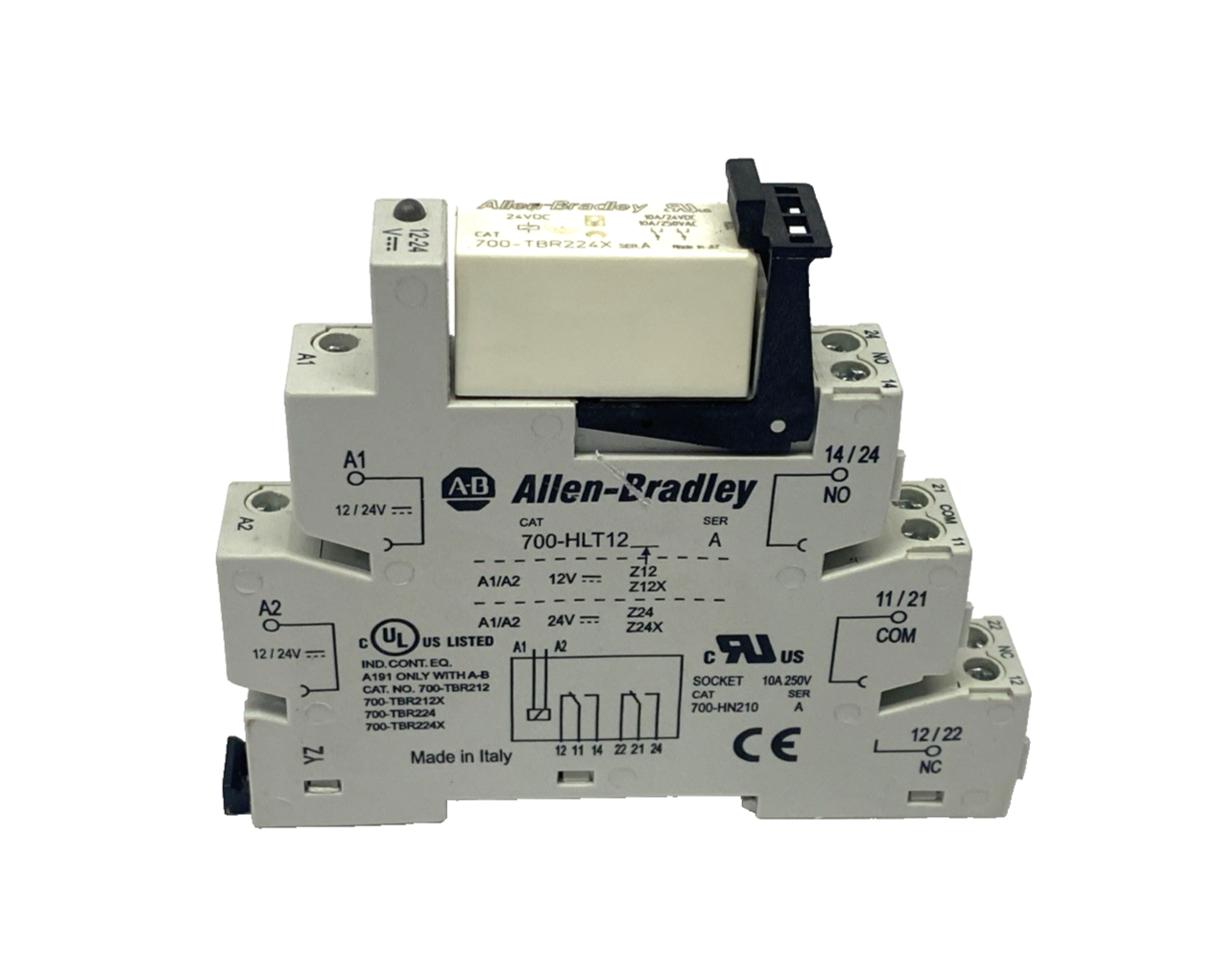 700-HLT12Z24 | Allen Bradley Ser. A 24VDC GP Terminal Block Relay 10A 700-TBR224X - Used - Maverick Industrial Sales
