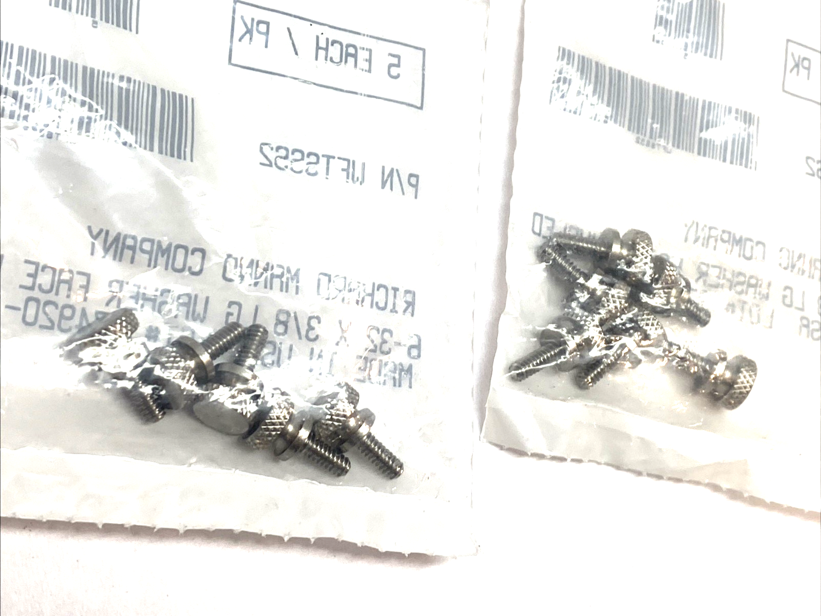 WFTSSS2 | Richard Manno Thumb Screw #6-32 x 3/8" Knurled Washer Face SS LOT OF 11 - New – Open box - Maverick Industrial Sales