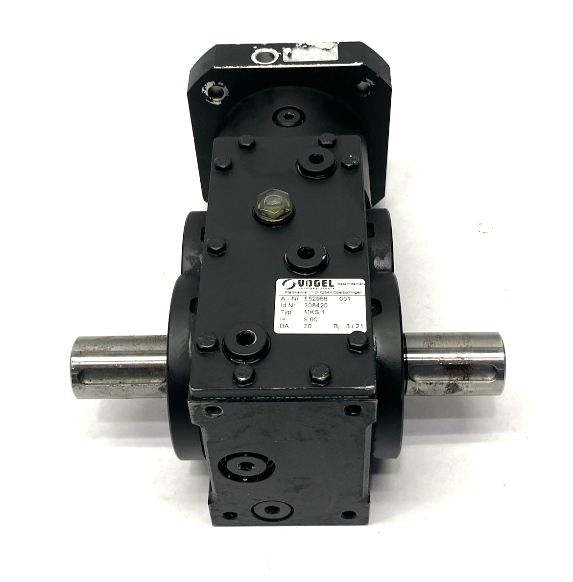 Vogel MKS 1 Precision Bevel Helical Gearbox, Angular i=9,60 Solid Shaft 308420 - Maverick Industrial Sales