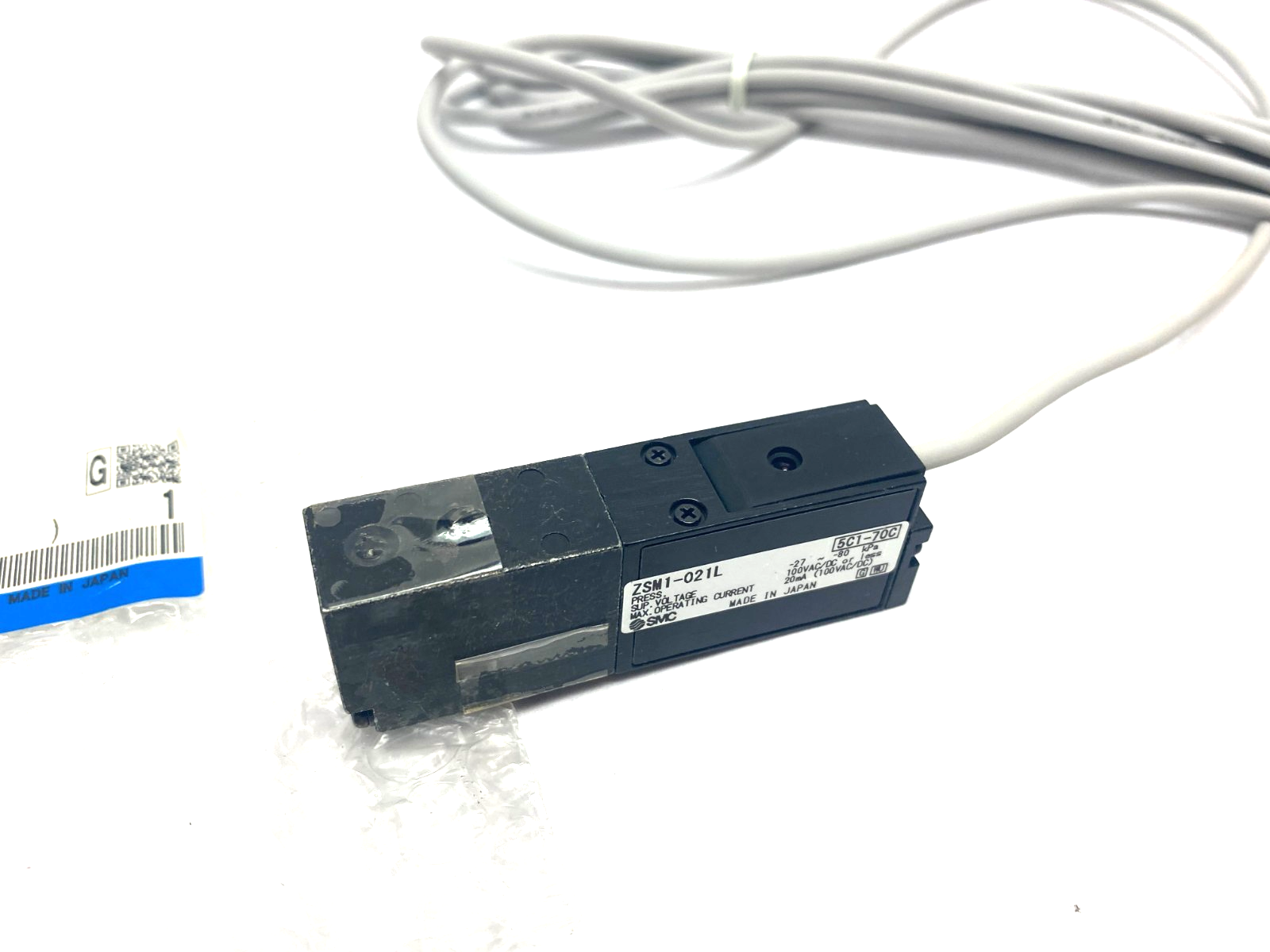 SMC ZSM1-021L Diaphragm Type Vacuum Switch Solid-State 4.5-28VDC - Maverick Industrial Sales