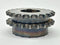 Double Roller Chain Sprocket 21 Teeth 1-1/2" Bore 3-5/8" OD 3/8" Key - Maverick Industrial Sales