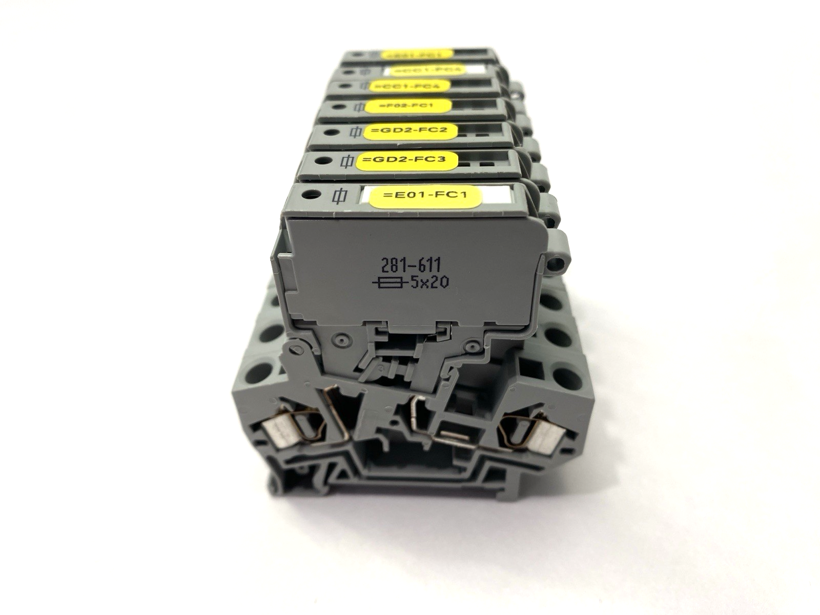 281-611 | Wago Fuse Terminal Block 2-Conductor w/ Fuse Holder LOT OF 7- Used - Maverick Industrial Sales