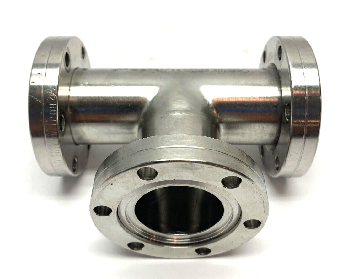 Huntington VF-151 Stainless Steel UHV Tee Fitting 2 Rotatable Flange 1 Locked - Maverick Industrial Sales