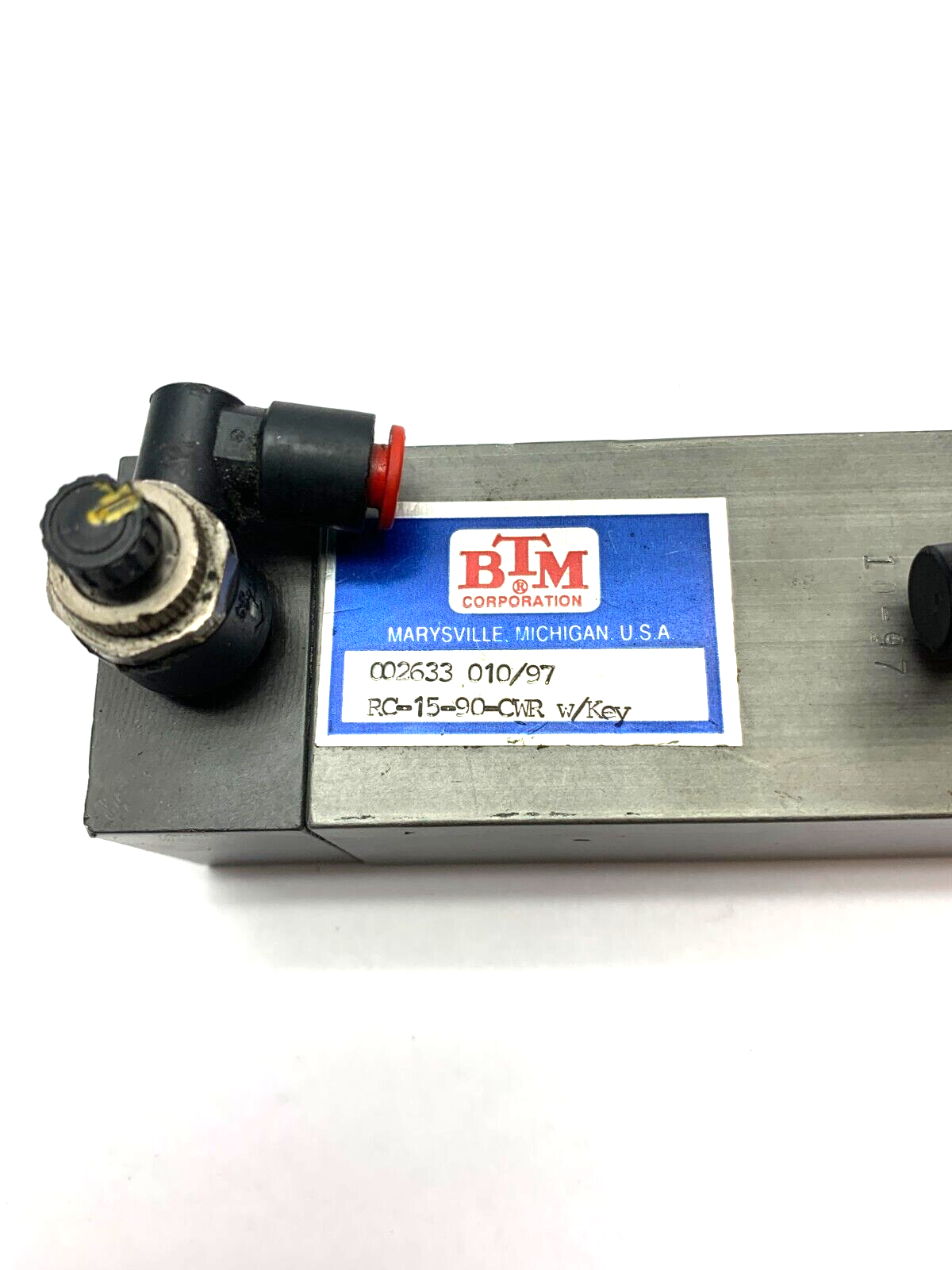 RC-15-90-CRW | BTM Corporation Pneumatic Rotary Power Clamp w/Key 002633 - Used - Maverick Industrial Sales