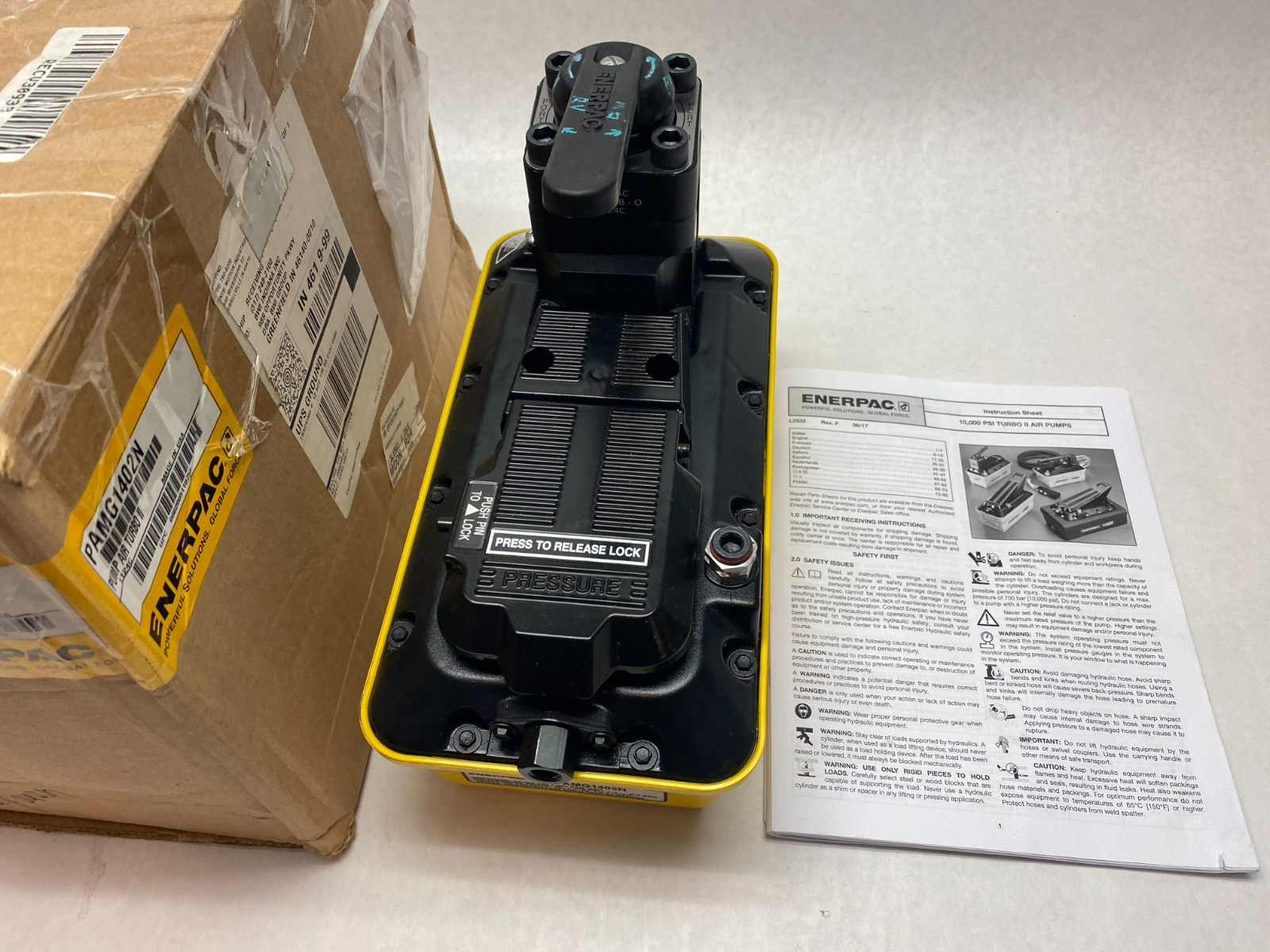 Enerpac PAMG1402N Turbo II Air Hydraulic Pump 4/3 Manual Valve - Maverick Industrial Sales