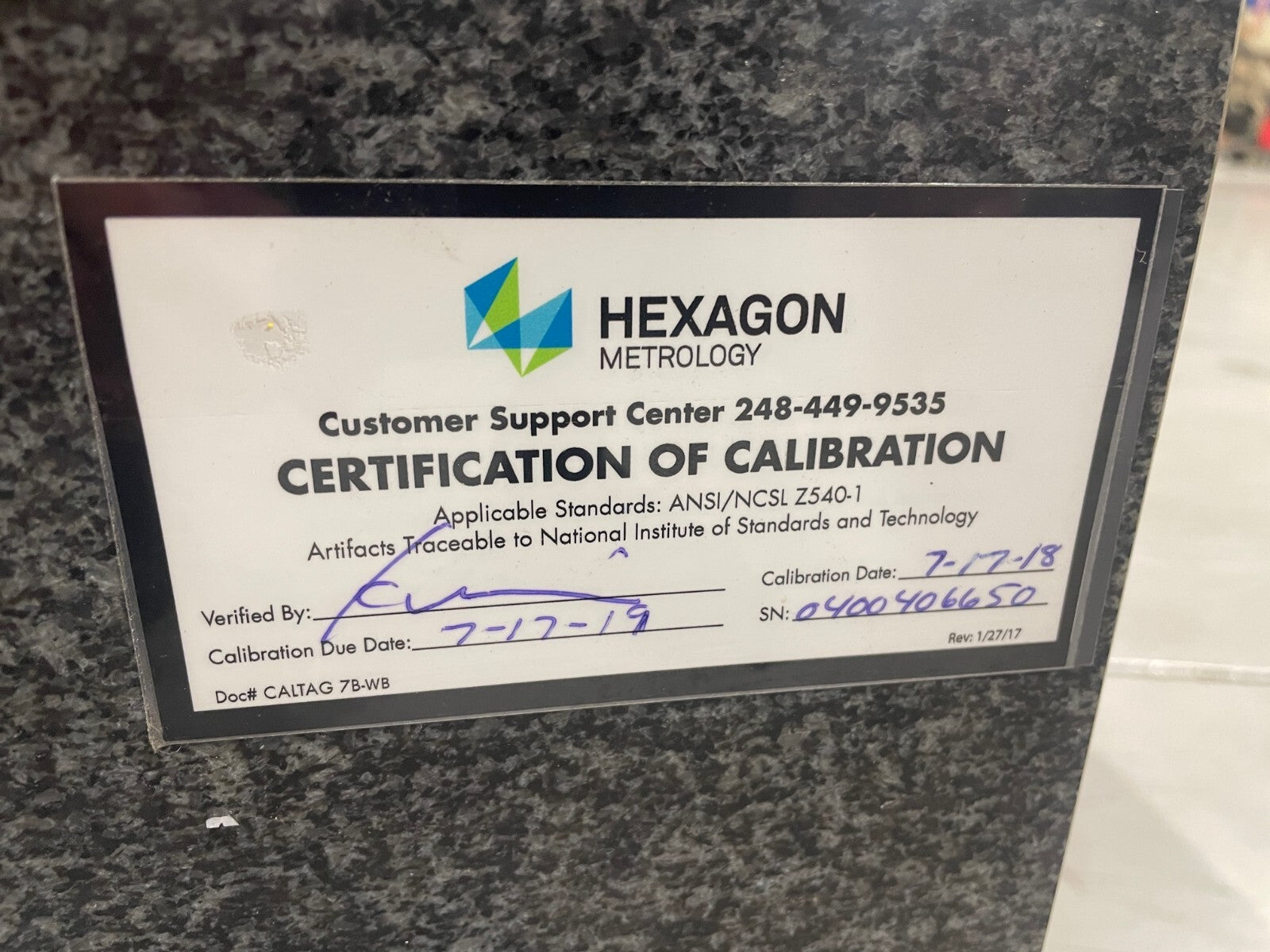 Mycrona Maschinentyp CMM Machine Granite Base, 45-1/2" x 44-11/16" x 7" - Maverick Industrial Sales