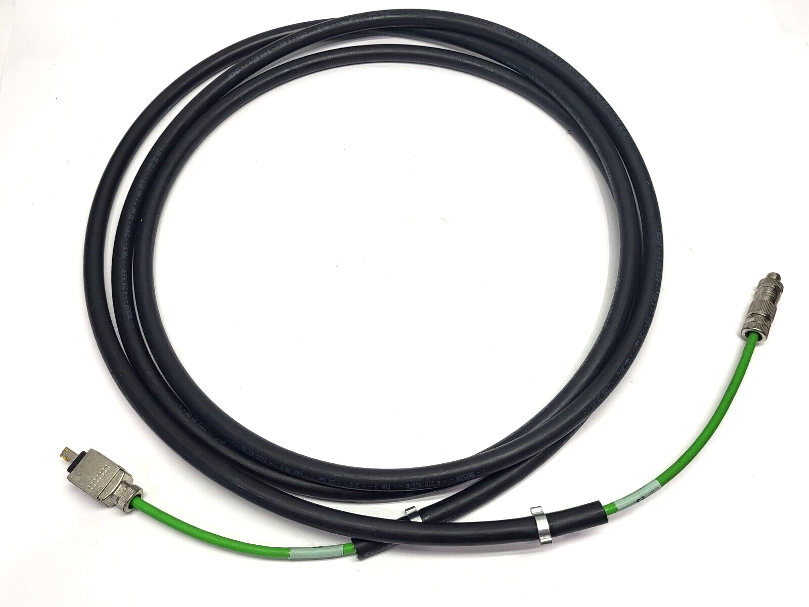 11007800, 001182023 | Helukabel industrial 11007800 Cable 12' 4-Pin Male to Male RJ45 001182023 - Used - Maverick Industrial Sales