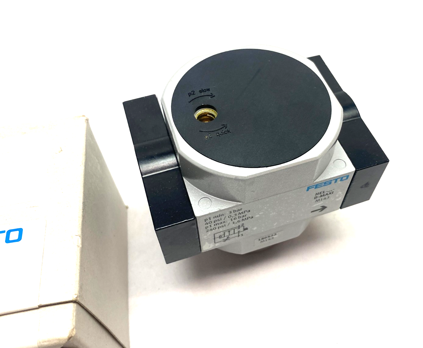 Festo HEL-1/2-D-MAXI Pneumatic On/Off Valve 3-16bar 1/2" Ports 186522 - Maverick Industrial Sales