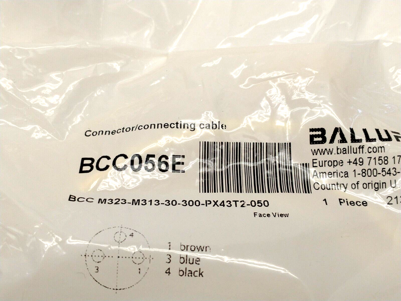 Balluff BCC056E Double-Ended Cordset M8 3-Pin 5m BCC M323-M313-30-300-PX43T2-050 - Maverick Industrial Sales