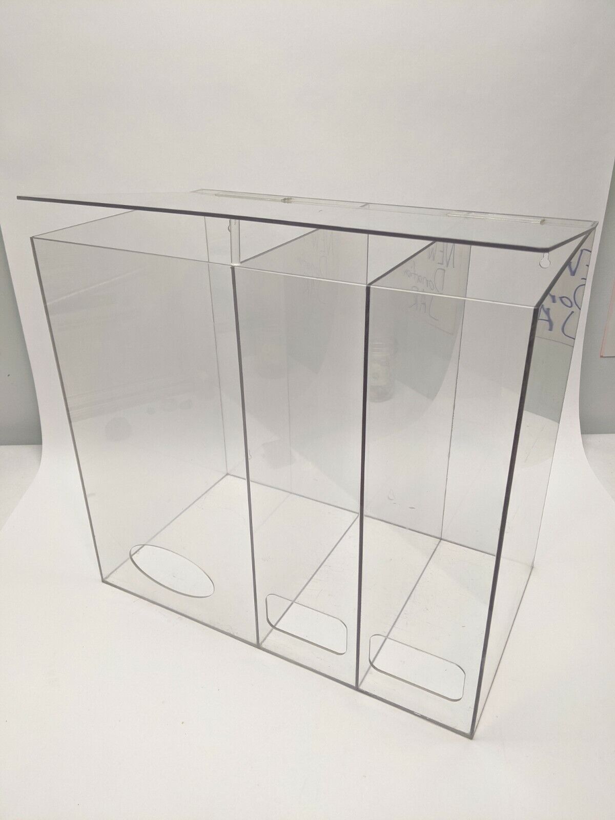 AK 1479 Acrylic Shoe Cover Hairnet Dispenser 3 Compartment 18"x19-1/2"x11-1/2" - Maverick Industrial Sales