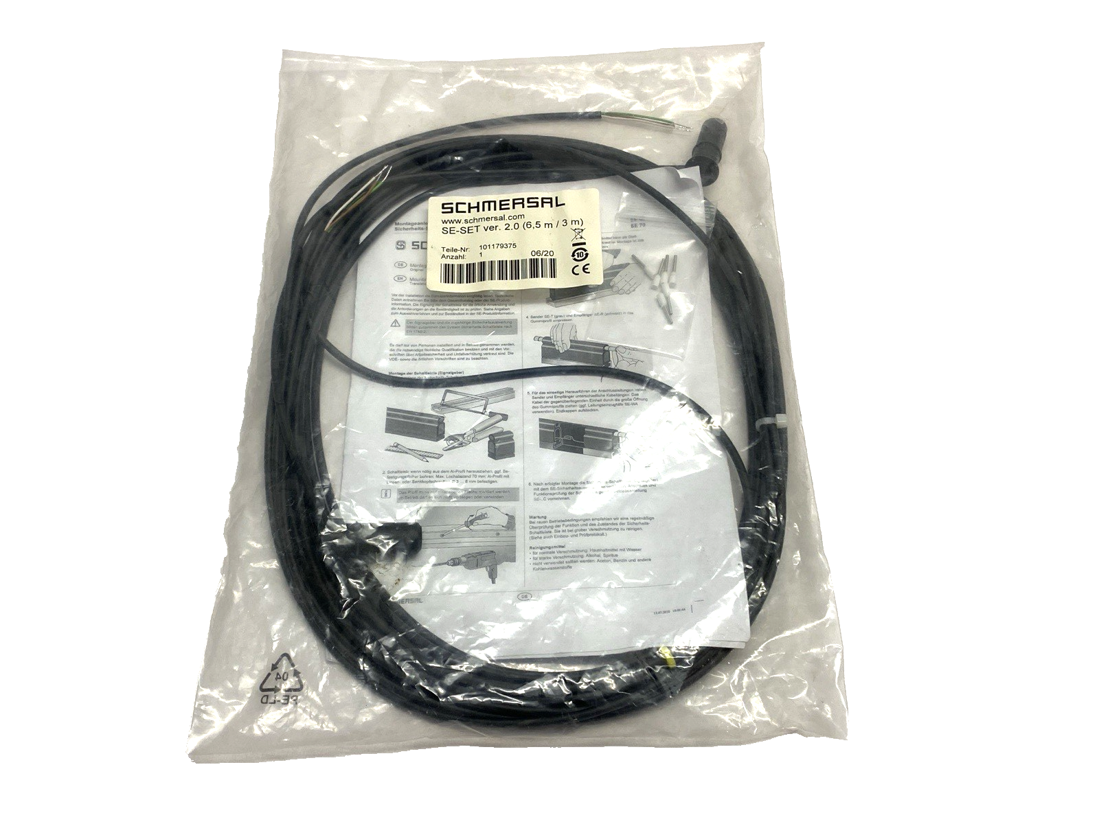 Schmersal 101179375 Sensor Cordset Ver 2.0 6,5m/3m - Maverick Industrial Sales