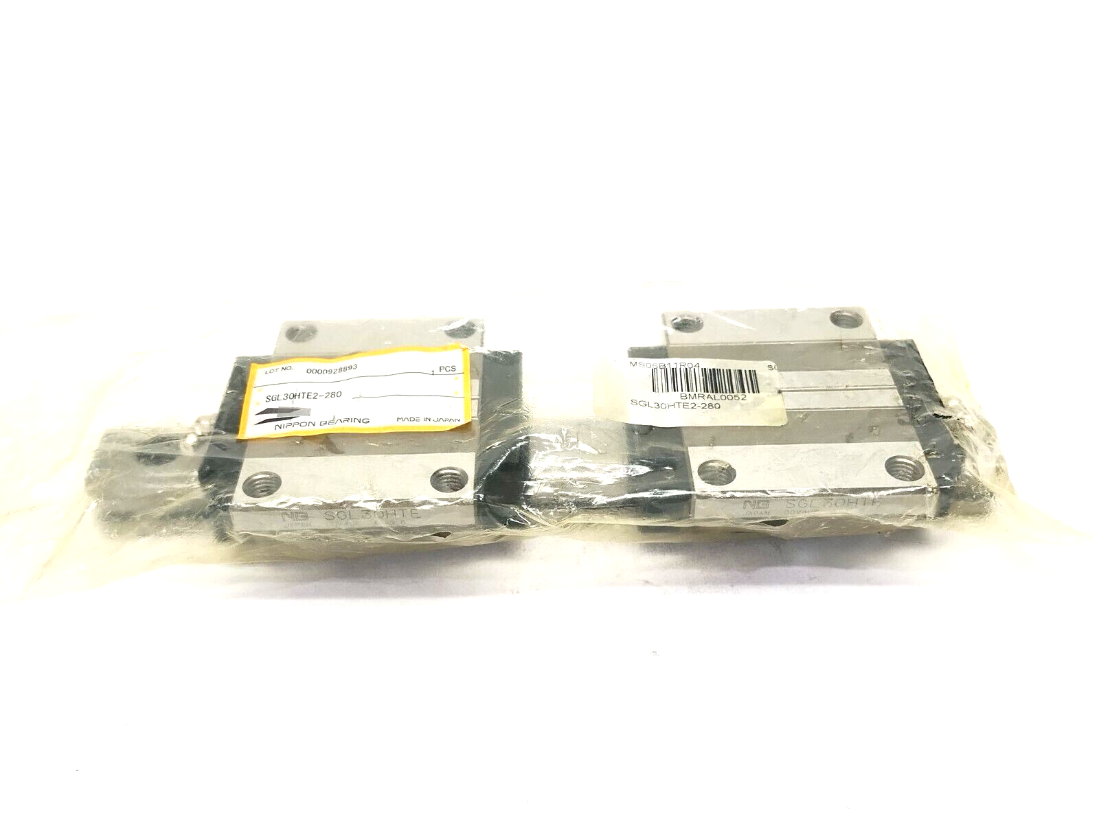 Nippon Bearing SGL30HTE2-280 Linear Slide Bearing Guide Assembly 280mm, 2 Blocks - Maverick Industrial Sales