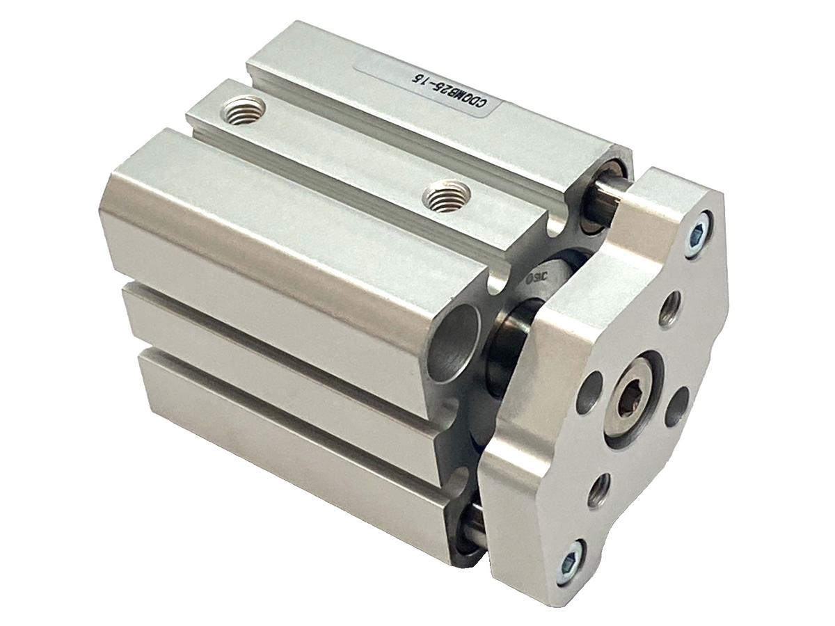 CDQMB25-15 | SMC Compact Guide Rod Cylinder 25mm Bore 15mm Stroke - New – Open box - Maverick Industrial Sales