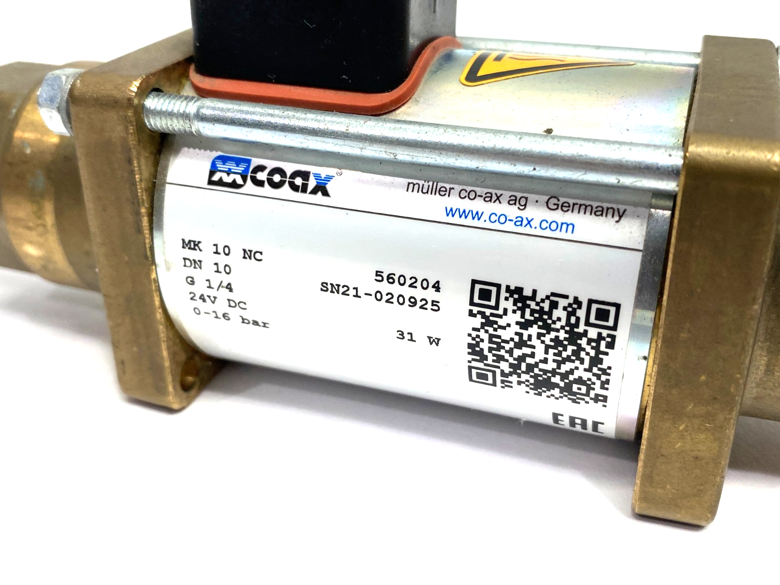 560204 | Coax Direct Acting Coaxial Valve 2/2-Way MK-10-NC-DN10-G1/4-24VDC - Used - Maverick Industrial Sales
