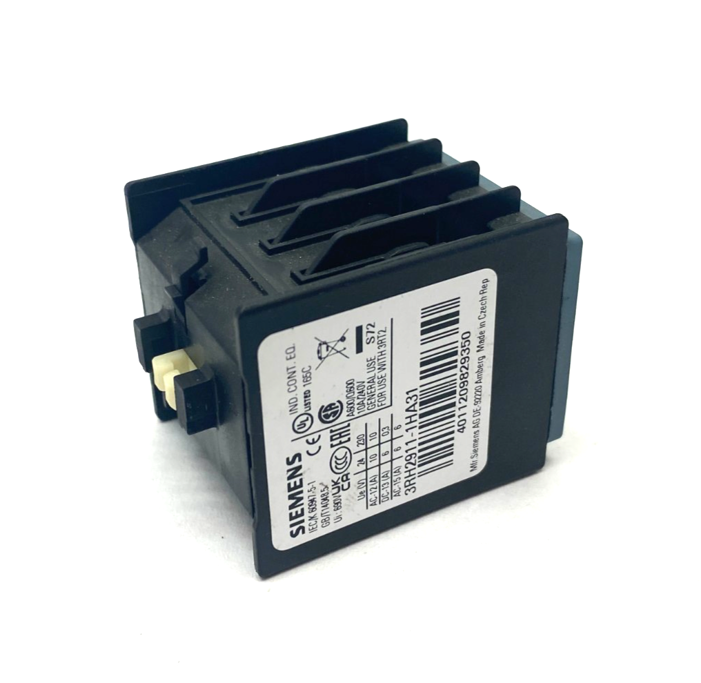 Siemens 3RH2911-1HA31 Auxiliary Switch Block 3NO+1NC - Maverick Industrial Sales