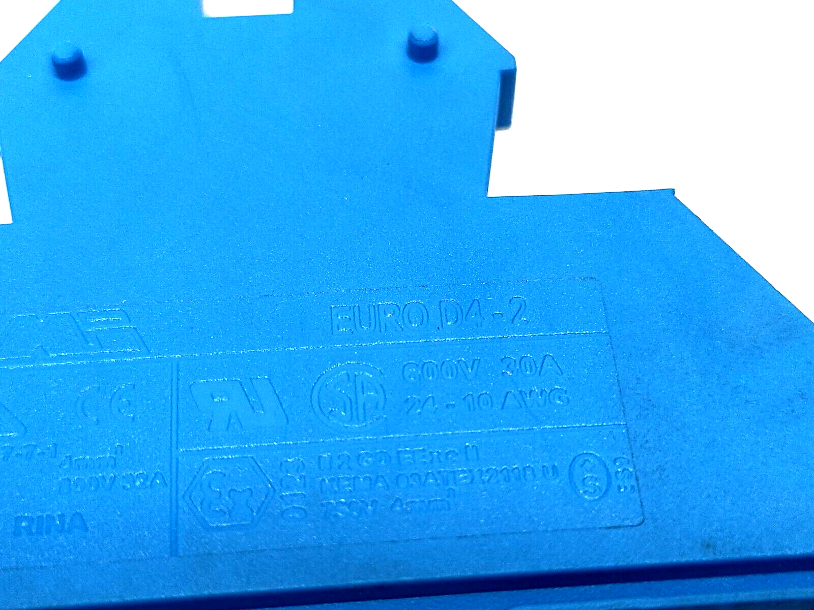 Morsettitalia EURO D4-2 Two Stage Terminal Block, Blue, 43550 BL LOT OF 5 - Maverick Industrial Sales
