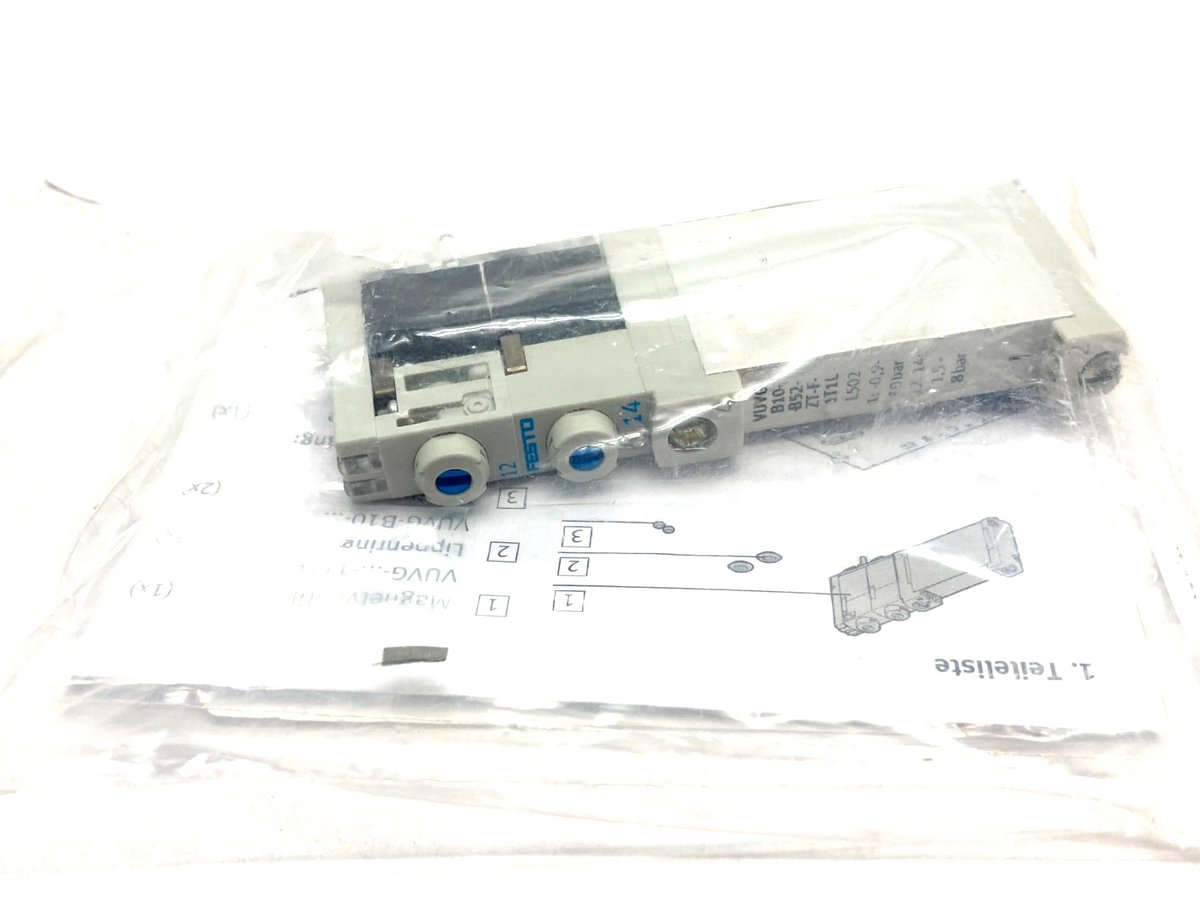 VUVG-B10-B52-ZT-F-1T1L | Festo Solenoid Valve 5/2 Bistable 573418 - New - Maverick Industrial Sales