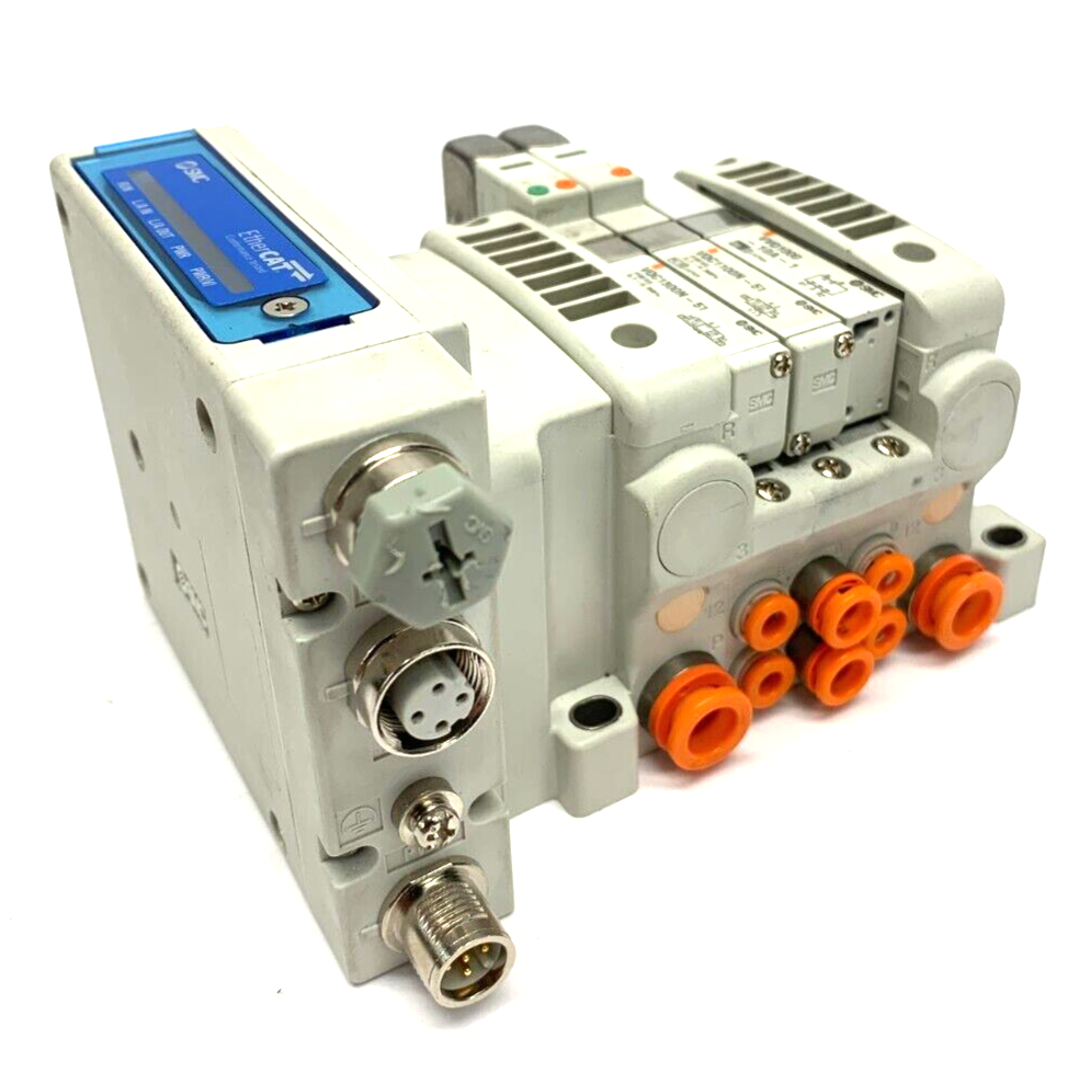 SMC V5QC11-03N3FD2-S Base Manifold w/ EX260-SEC1 EtherCAT Class 2 Output - Maverick Industrial Sales