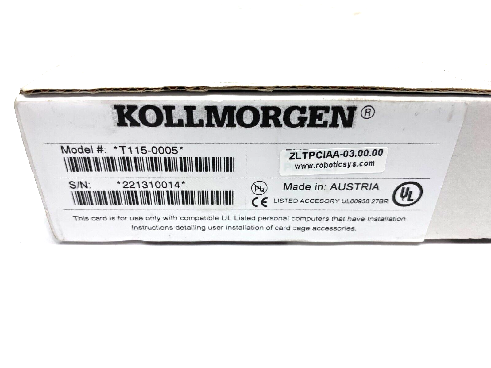Kollmorgen T115-0005 SynqNet Motion Control Drive Card 64-Bit ZLTPCIAA-03.00.00 - Maverick Industrial Sales